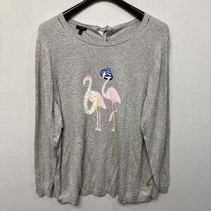 Talbots Women Pullover Knit Sweater Size 3X Flamingo Embroidered C045 -5
